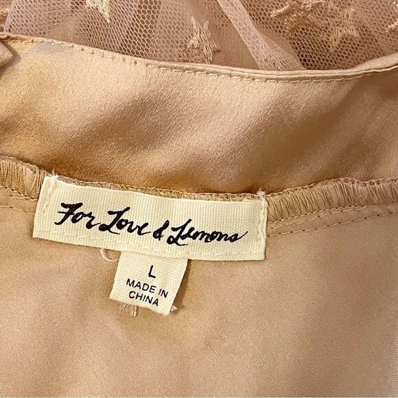 For Love & Lemons All That Glitters Mini Dress in Almond Size L - Picture 10 of 14